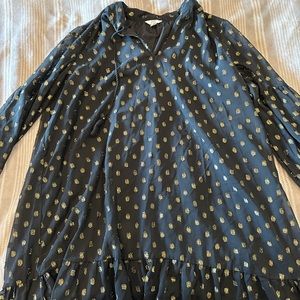 Crown and Ivy long sleeve x large black and gold dress